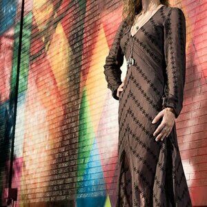 NEW Free People Vintage Black Long Dress - Large - Never Worn - Sexy Open Back -